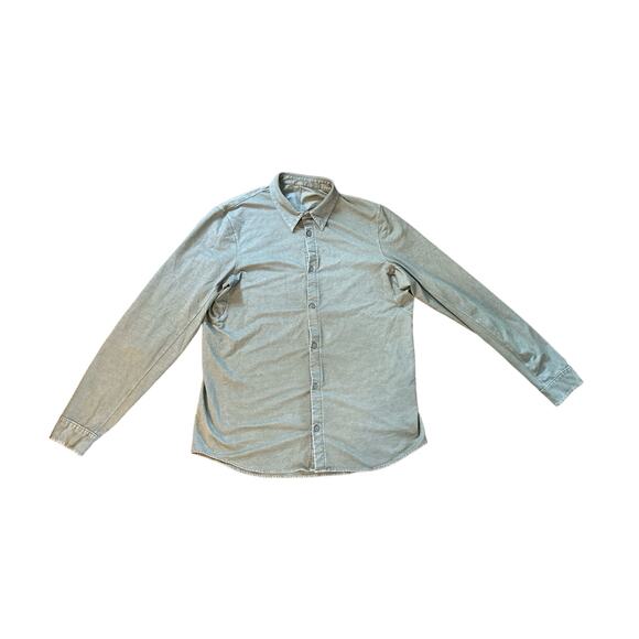 lululemon athletica Other - Men M Lululemon Button-Down Shirt Top Long Sleeve Gray Performance Stretch